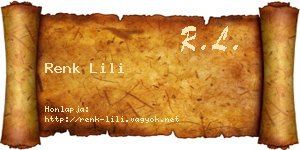 Renk Lili névjegykártya